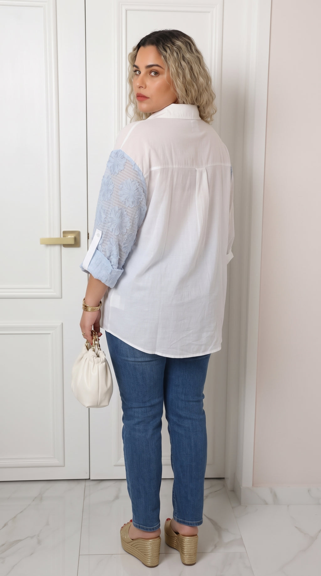 Blusa camisera azul