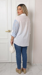 Blusa camisera azul