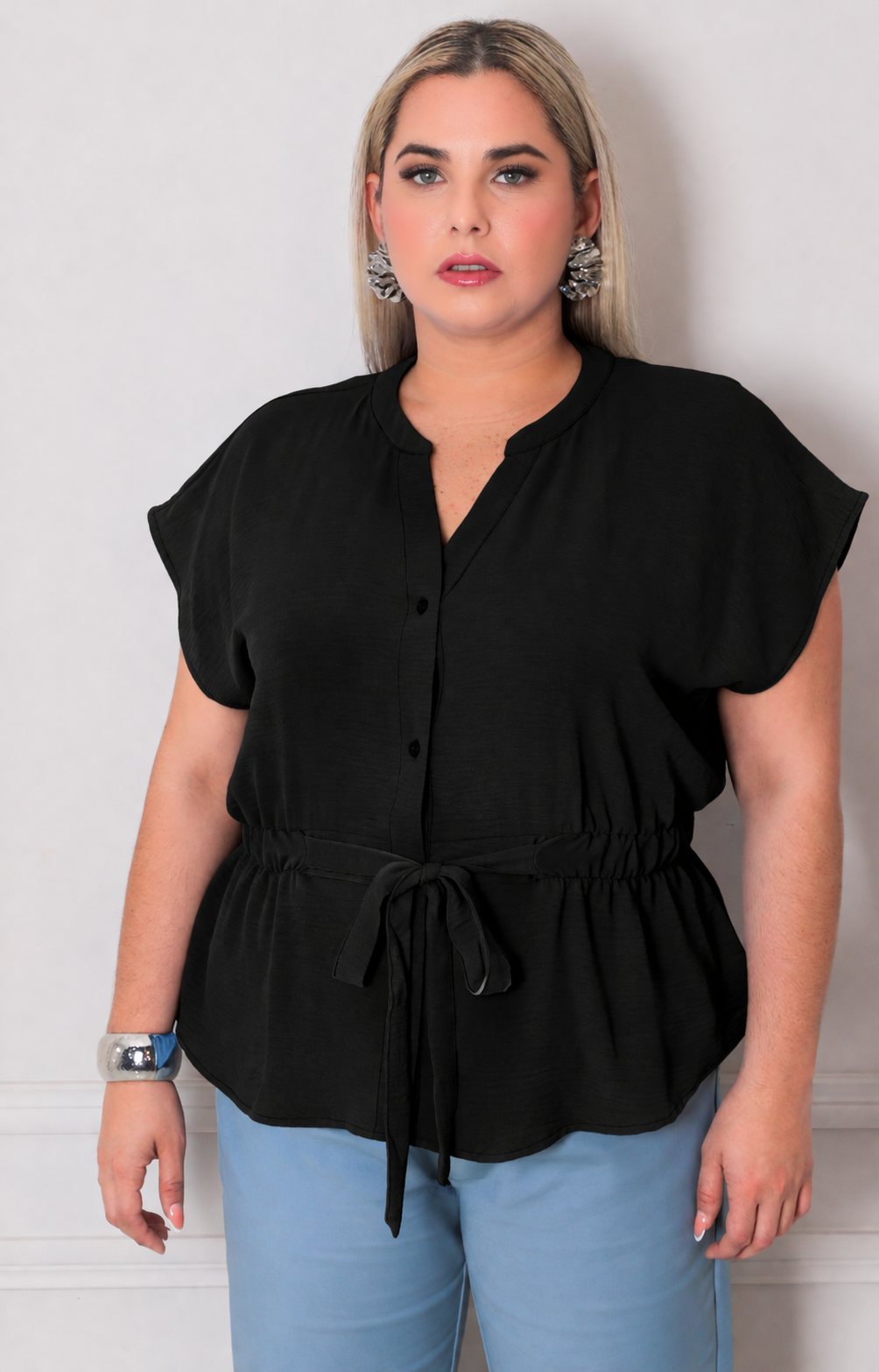 Blusa con lazo - BLUSAS CURVY Boutiquemirel 