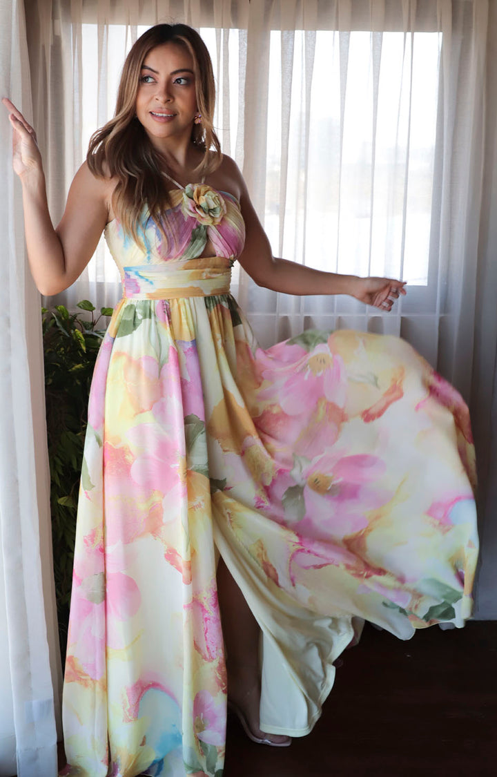 Vestido estampado - VESTIDO LARGO REGULAR Boutiquemirel 