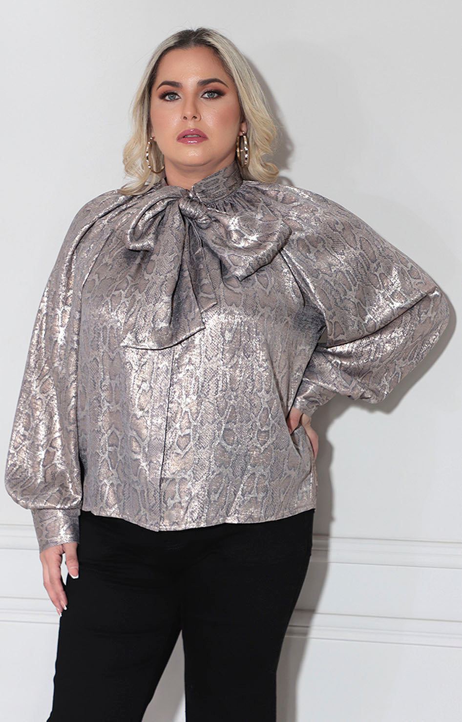 Blusa beige metálica - BLUSA XL Boutiquemirel 