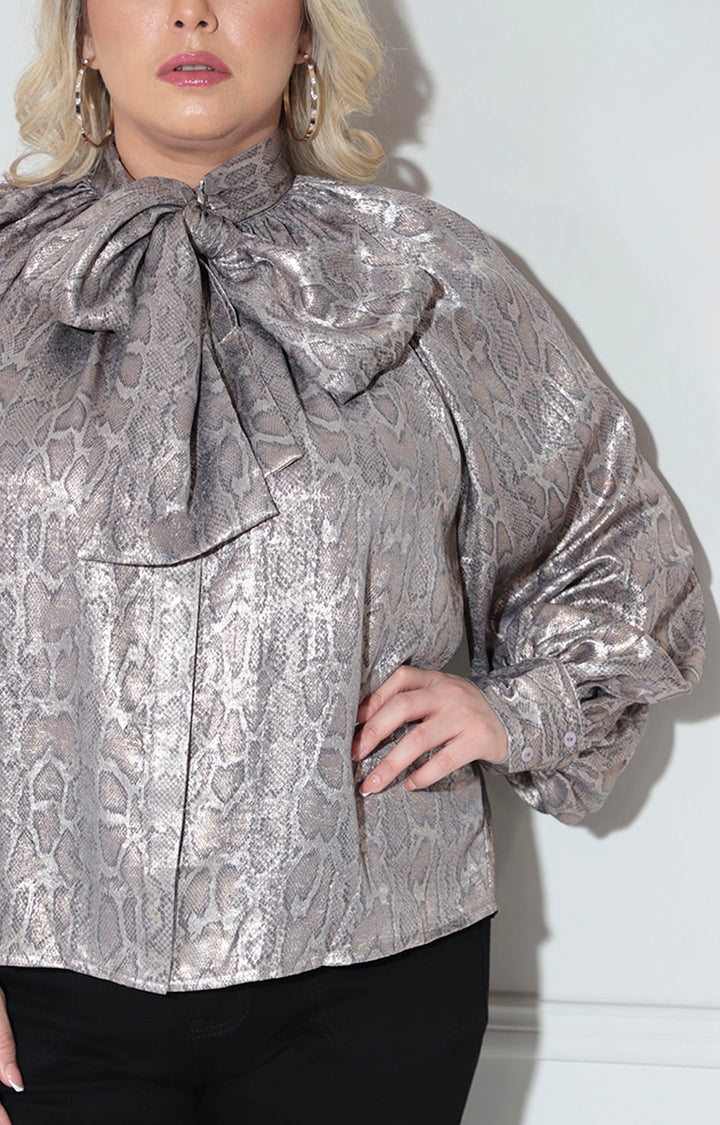 Blusa beige metálica