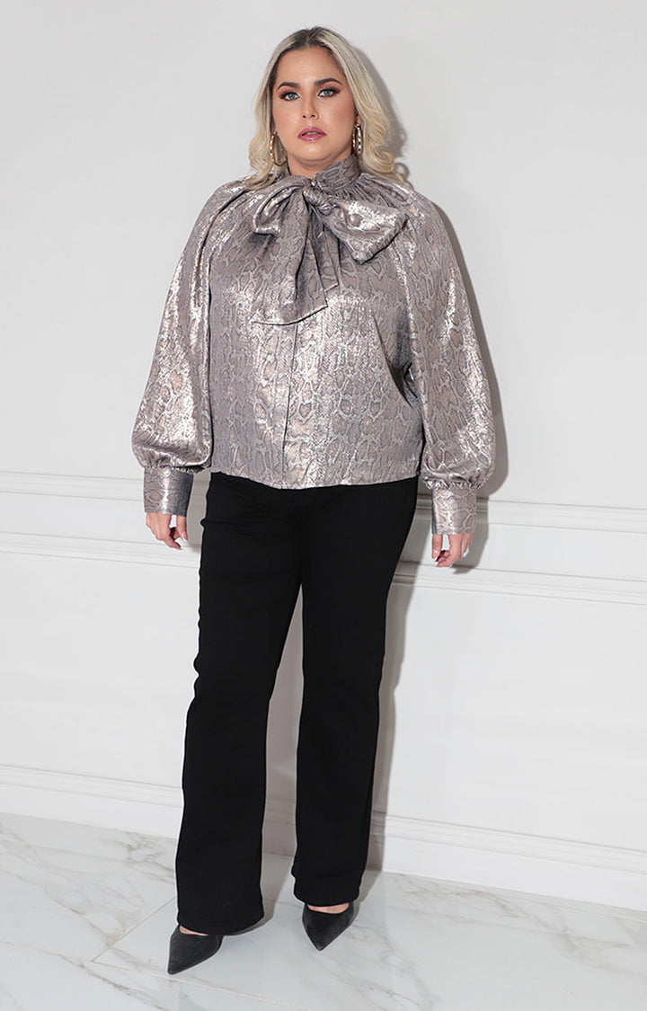 Blusa beige metálica