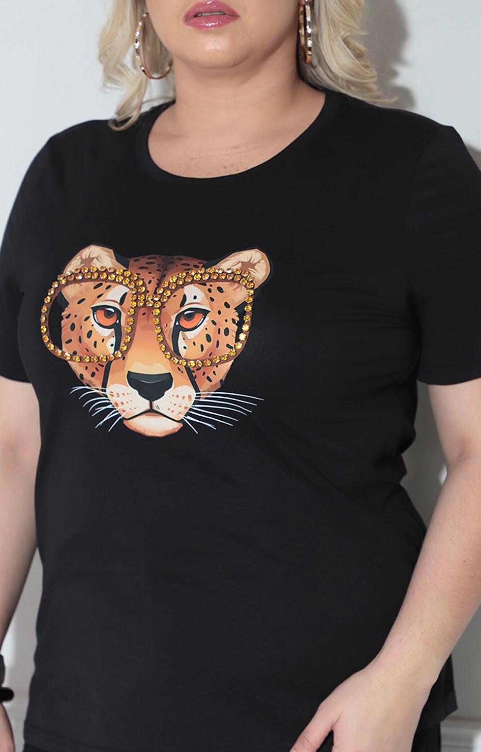 Blusa negra estampado