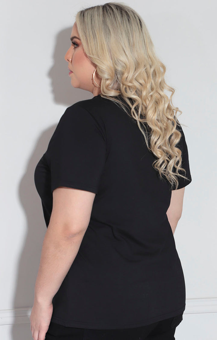 Blusa negra estampado