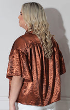 Blusa café con botones - BLUSA XL Boutiquemirel 