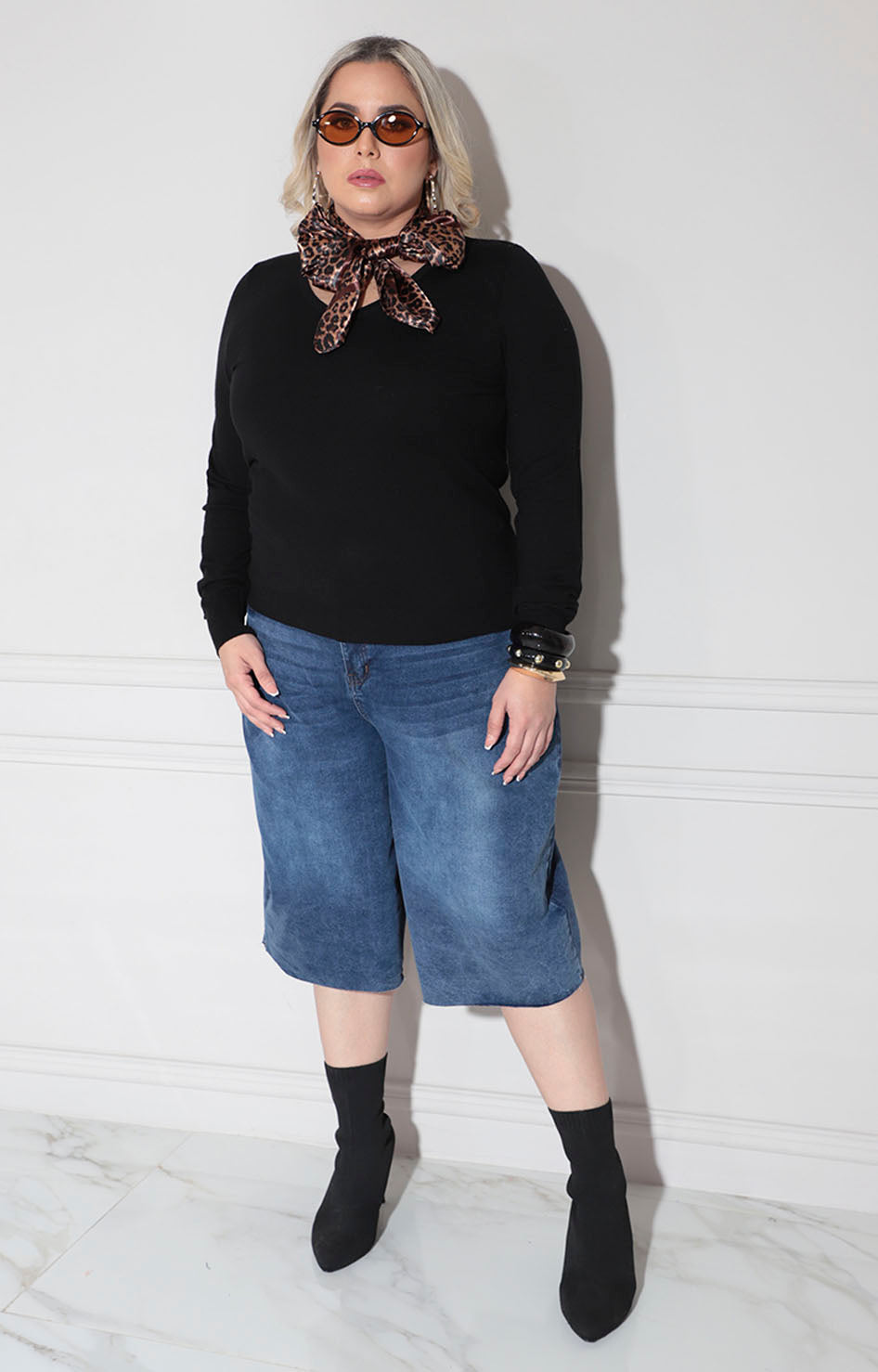 Blusa strapless denim