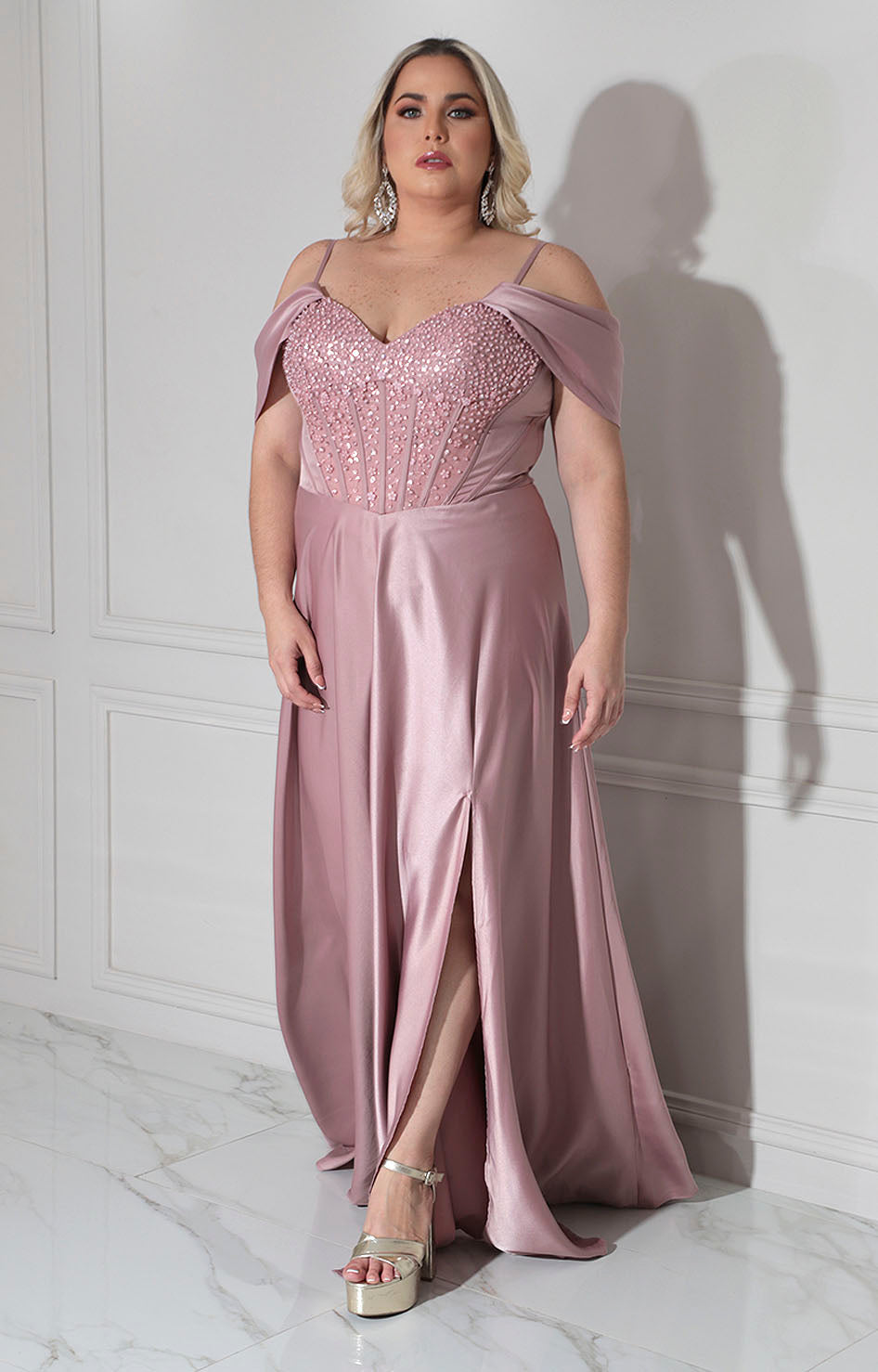 Vestido rosa de gala