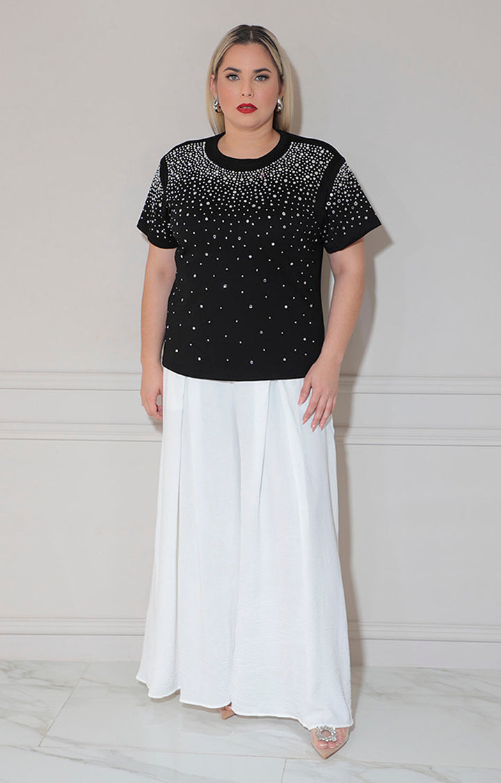 Blusa negra con brillos