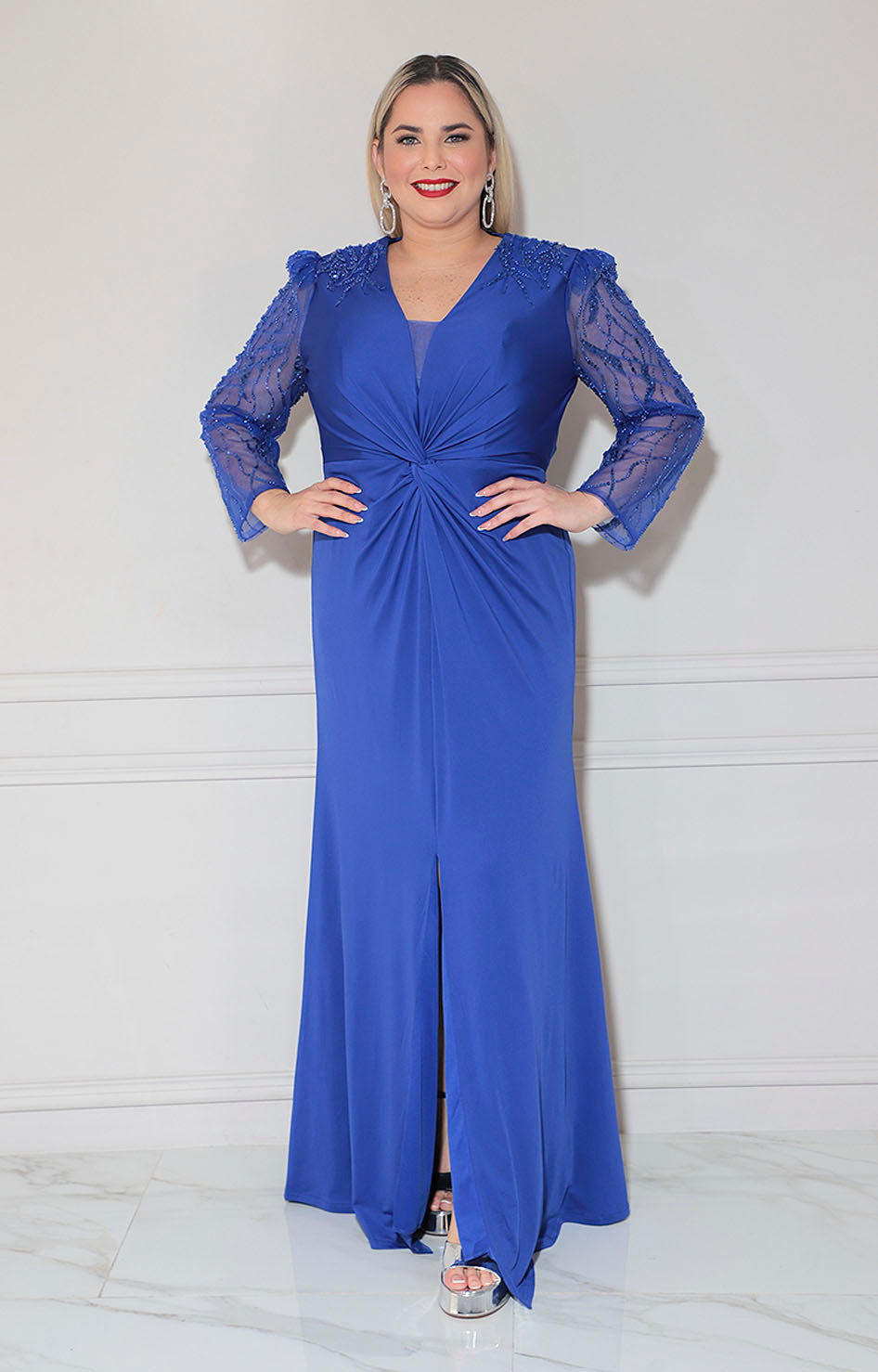 Vestido azul rey de gala