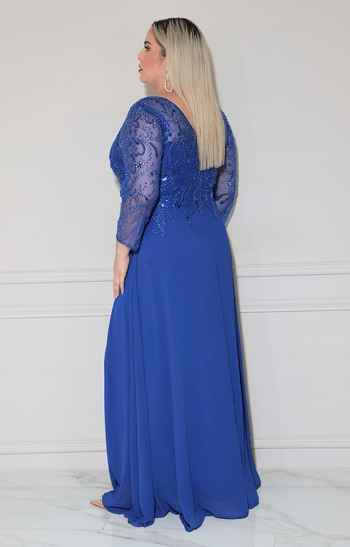 Vestido azul de gala