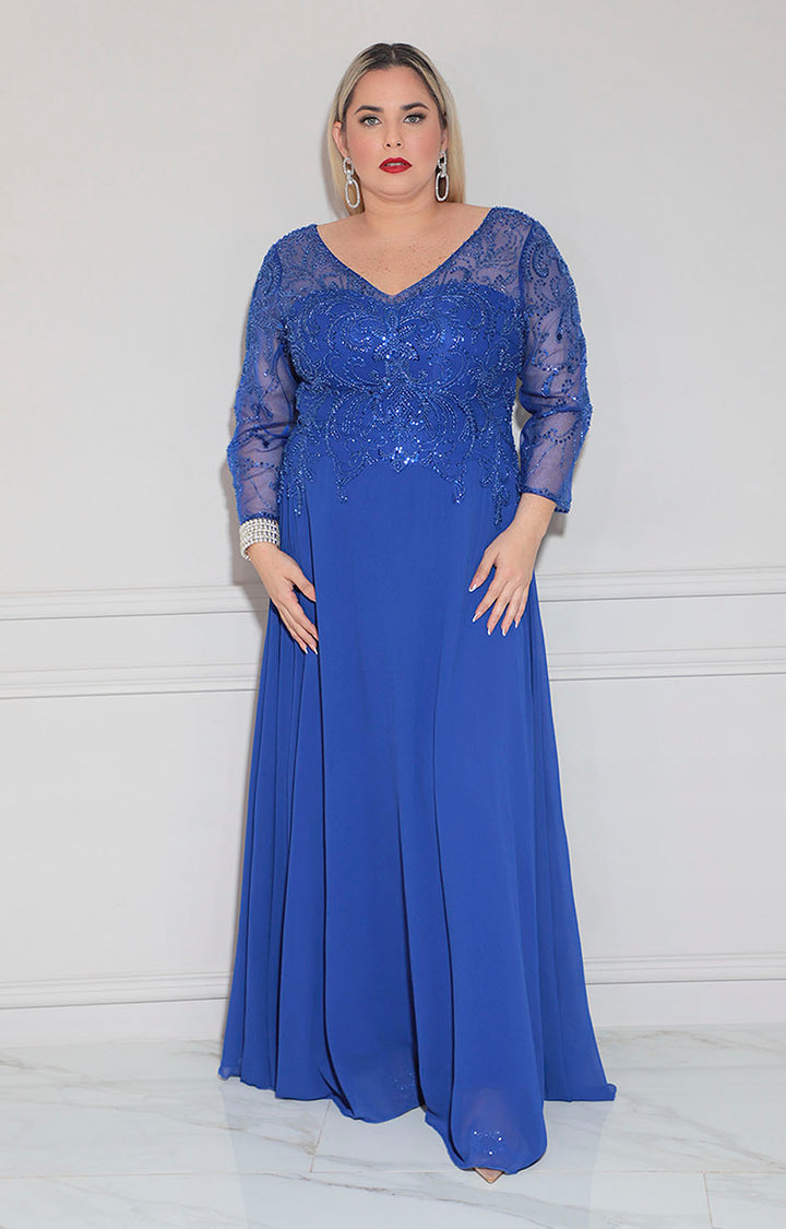 Vestido azul de gala