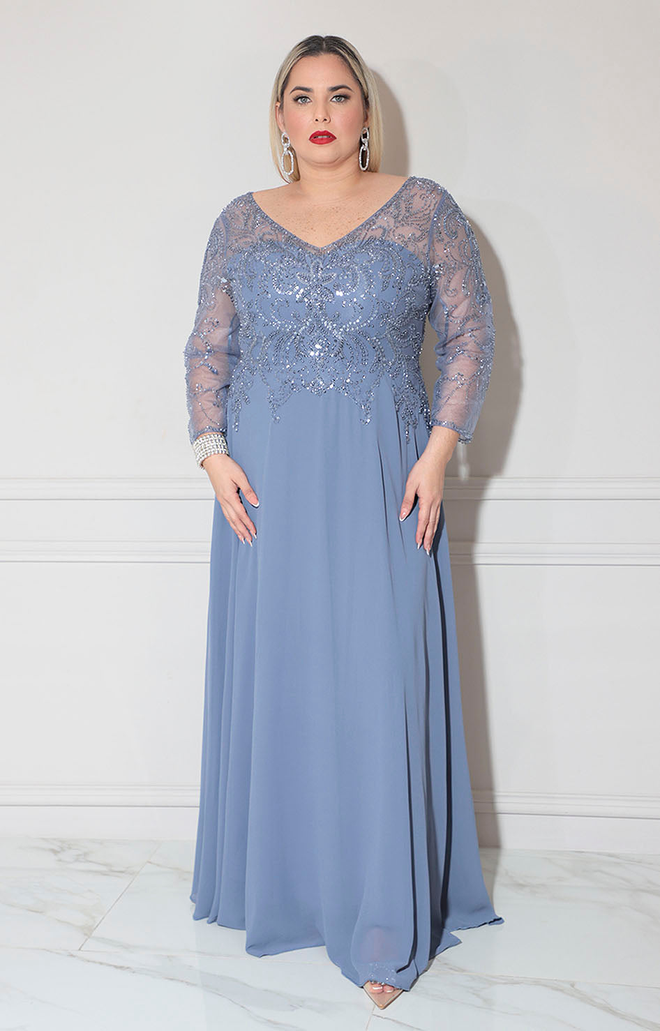 Vestido azul de gala