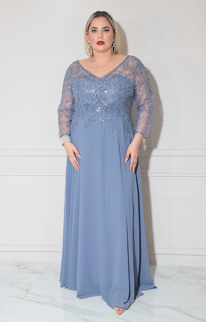 Vestido azul de gala