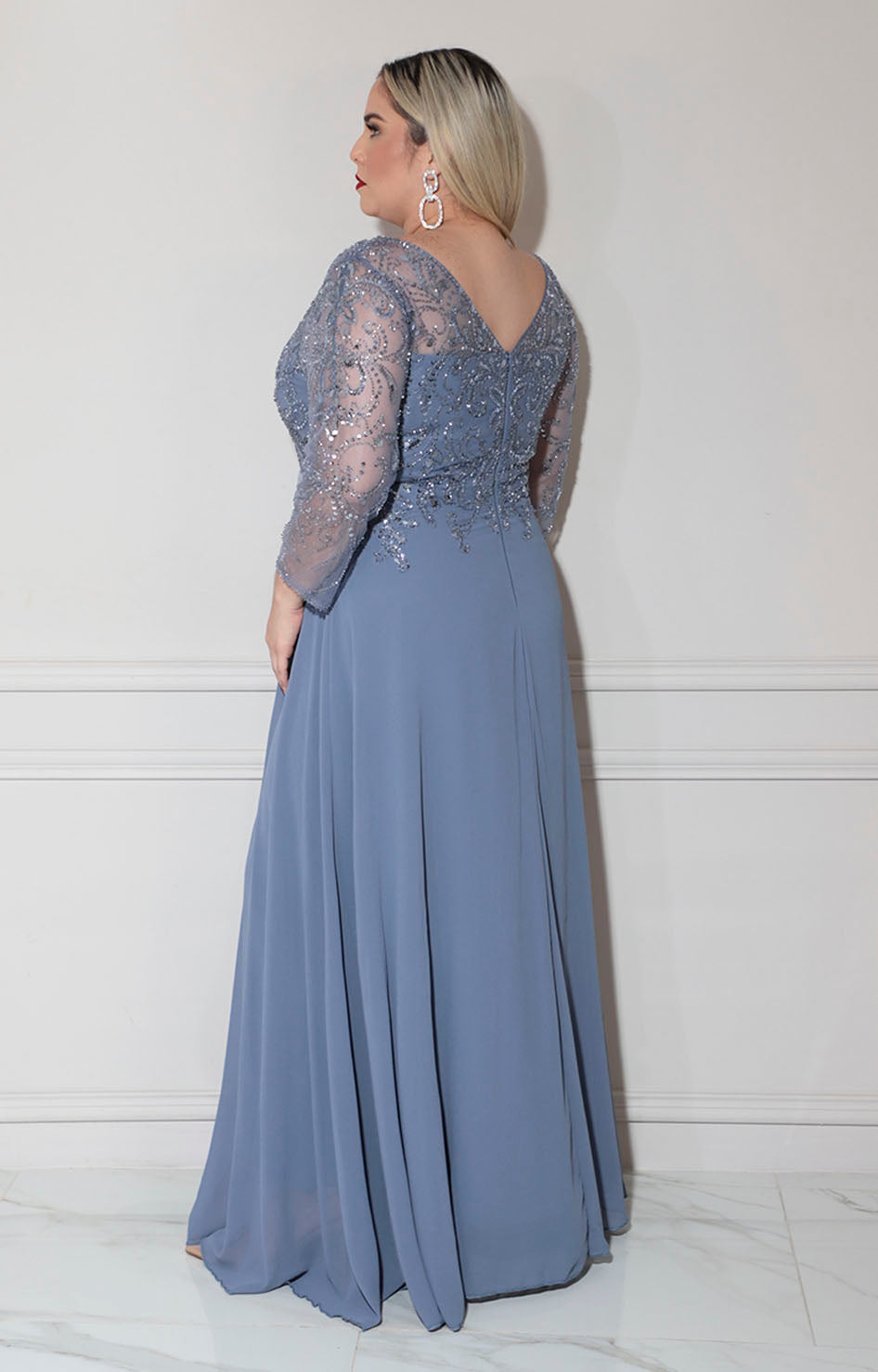 Vestido azul de gala