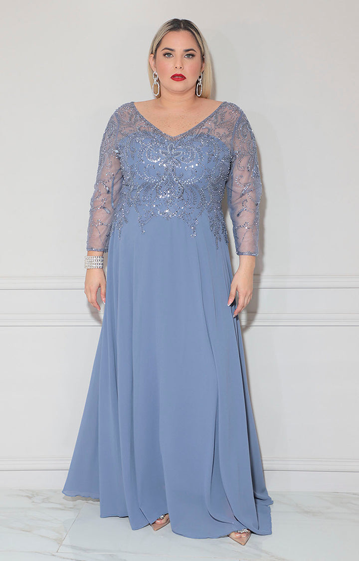 Vestido azul de gala