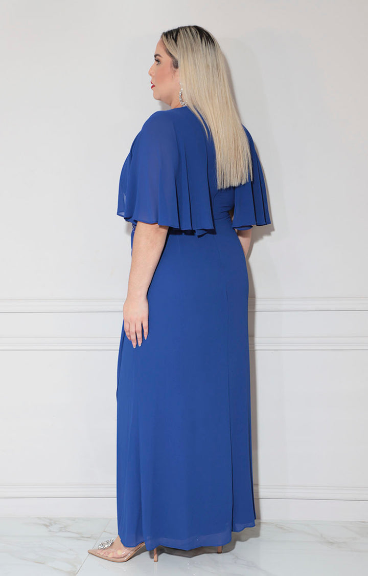 Vestido azul rey de gala