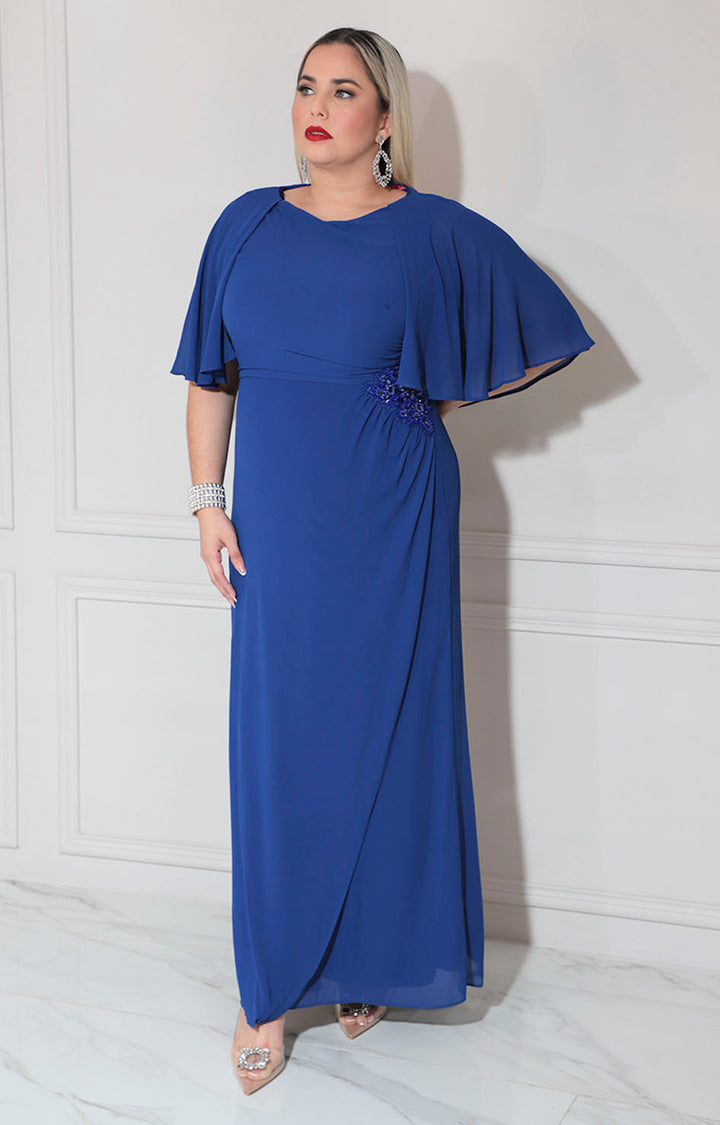 Vestido azul rey de gala