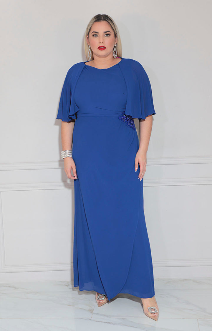 Vestido azul rey de gala