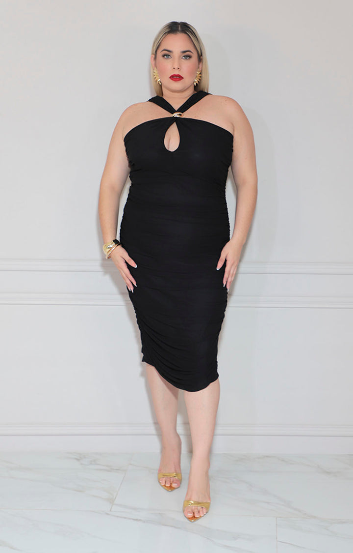 Vestido negro halter