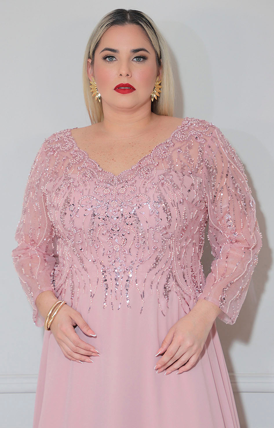 Vestido rosa de gala