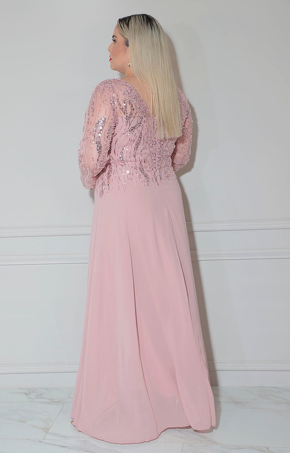 Vestido rosa de gala