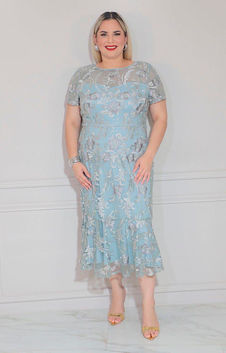 Vestido verde estampado