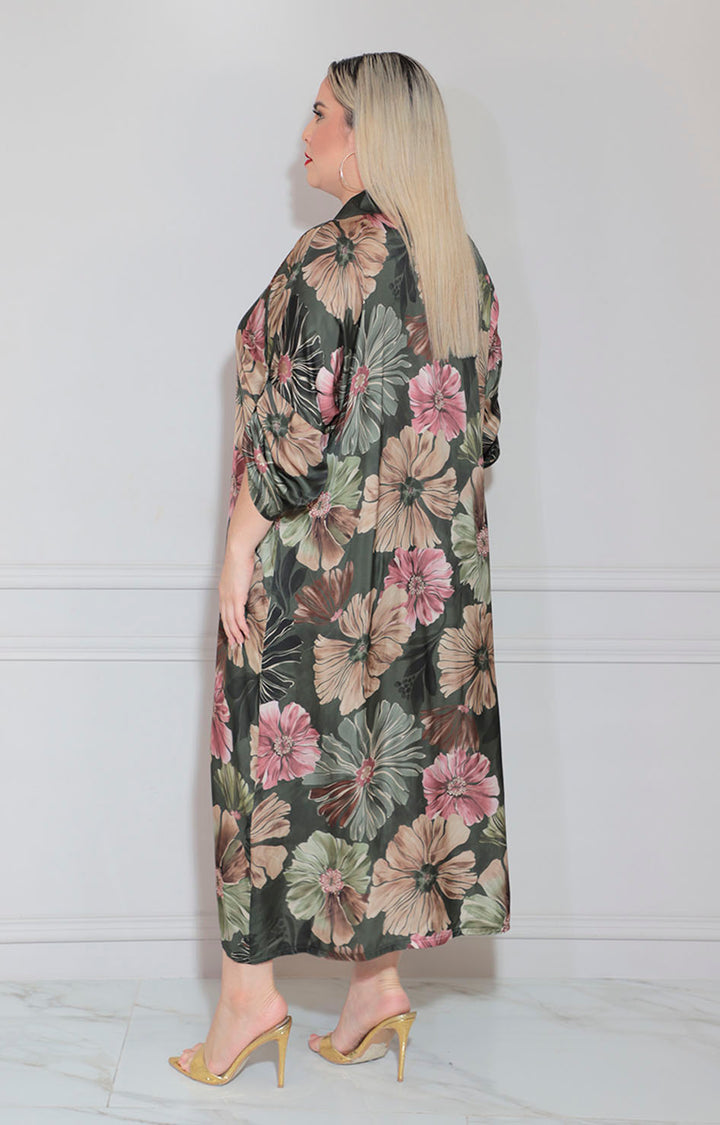 Vestido verde estampado