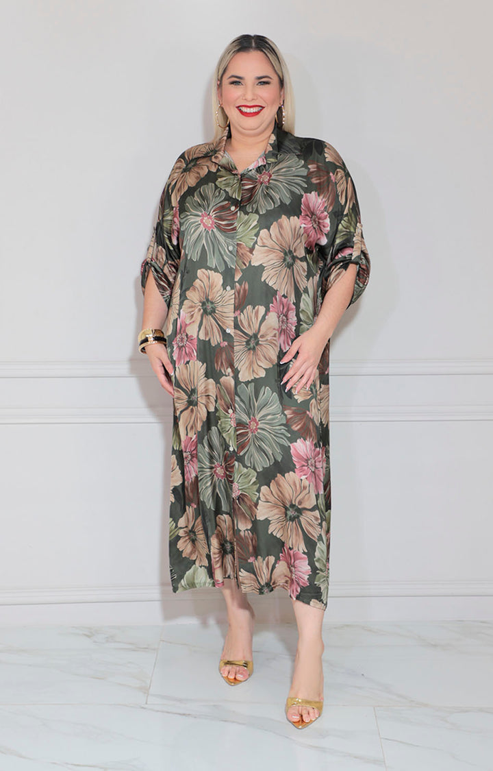 Vestido verde estampado