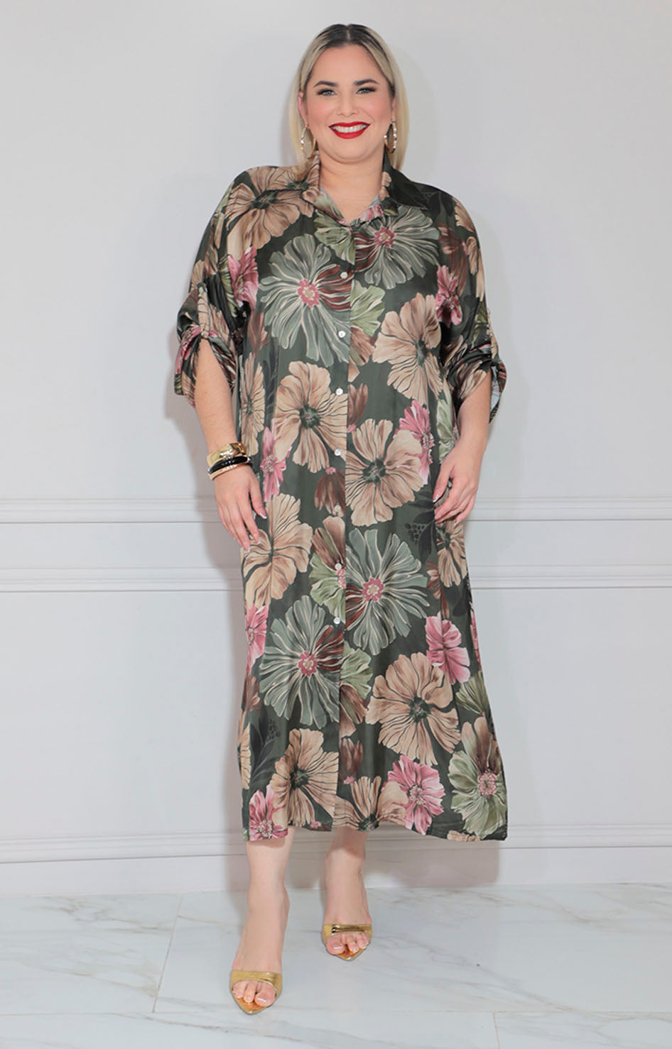 Vestido verde estampado