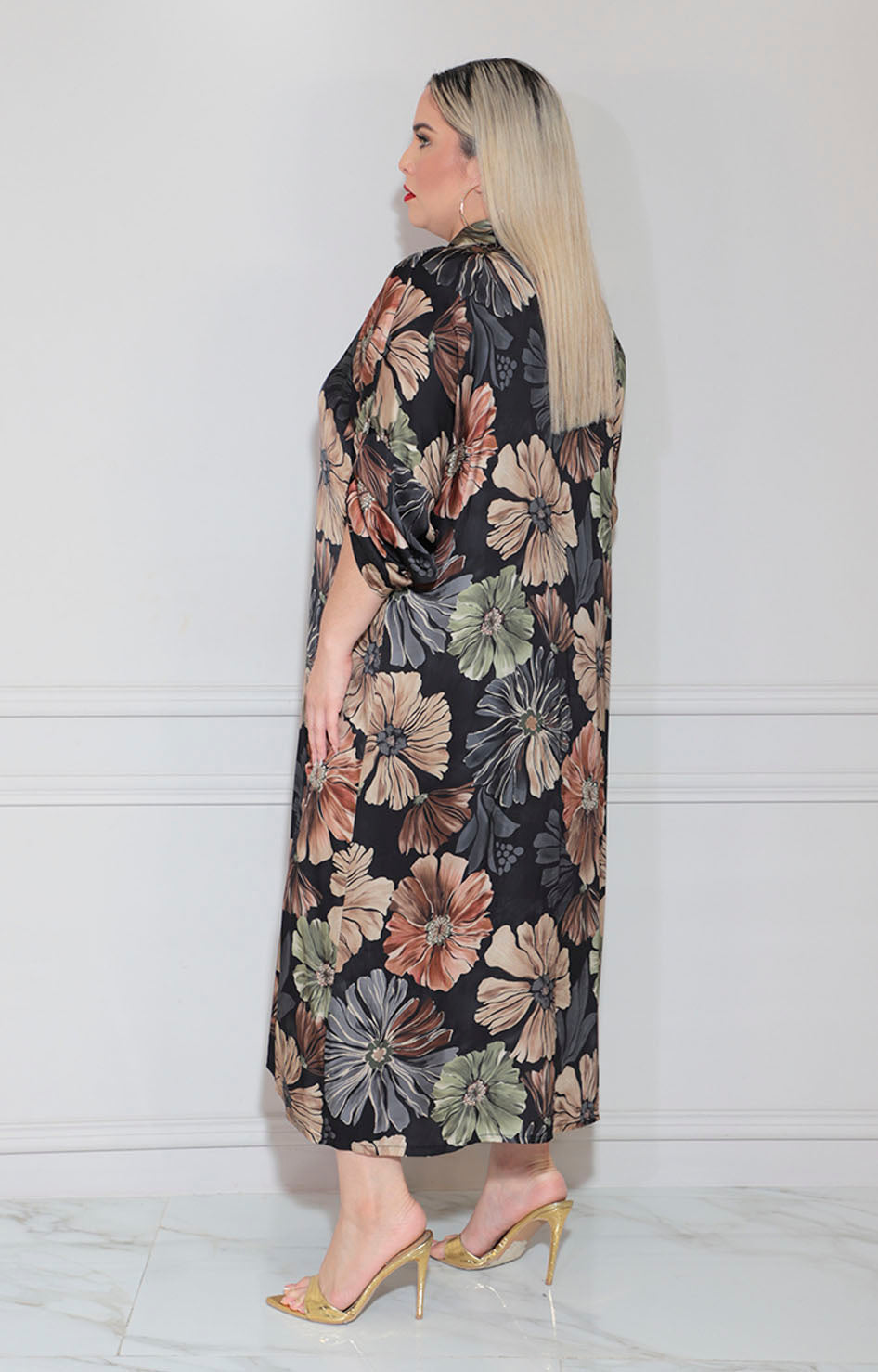 Vestido negro estampado