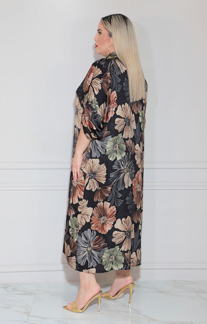 Vestido negro estampado