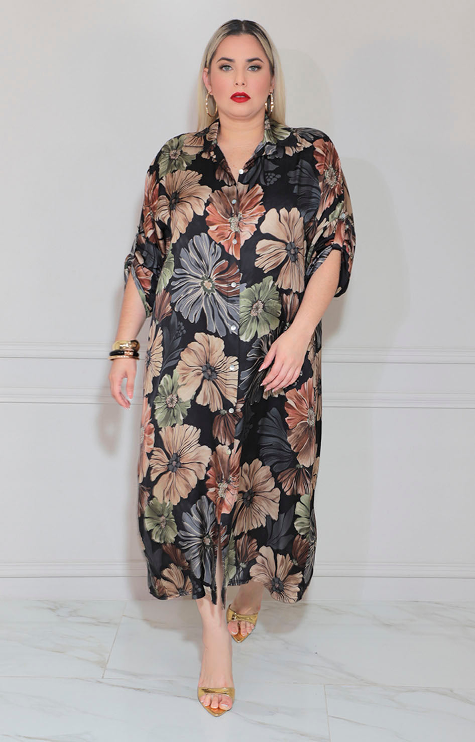 Vestido negro estampado