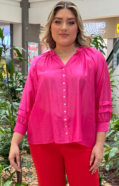 Blusa rosa satinada - Boutiquemirel