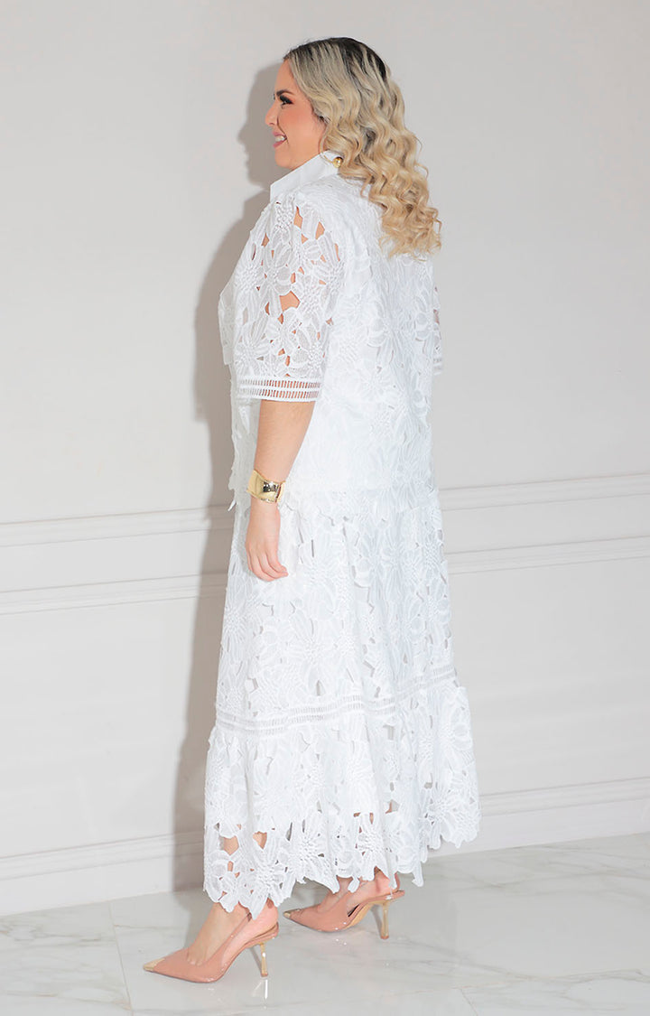 Conjunto blanco de guipiur