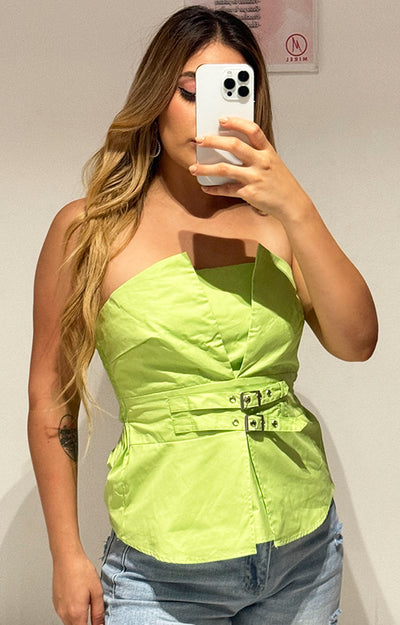 Blusa verde strapless - Boutiquemirel