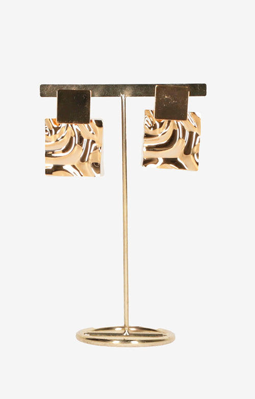 Arete cuadrado dorado - ARETE Boutiquemirel 