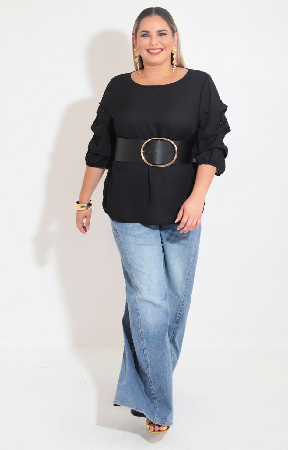 Blusa negra con perlas - BLUSA XL Boutiquemirel 