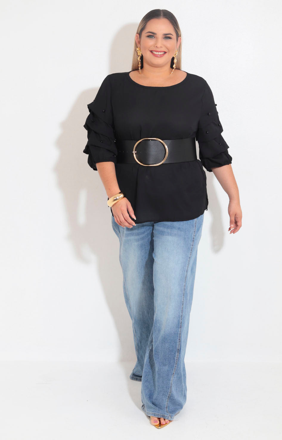 Blusa negra con perlas - BLUSA XL Boutiquemirel 