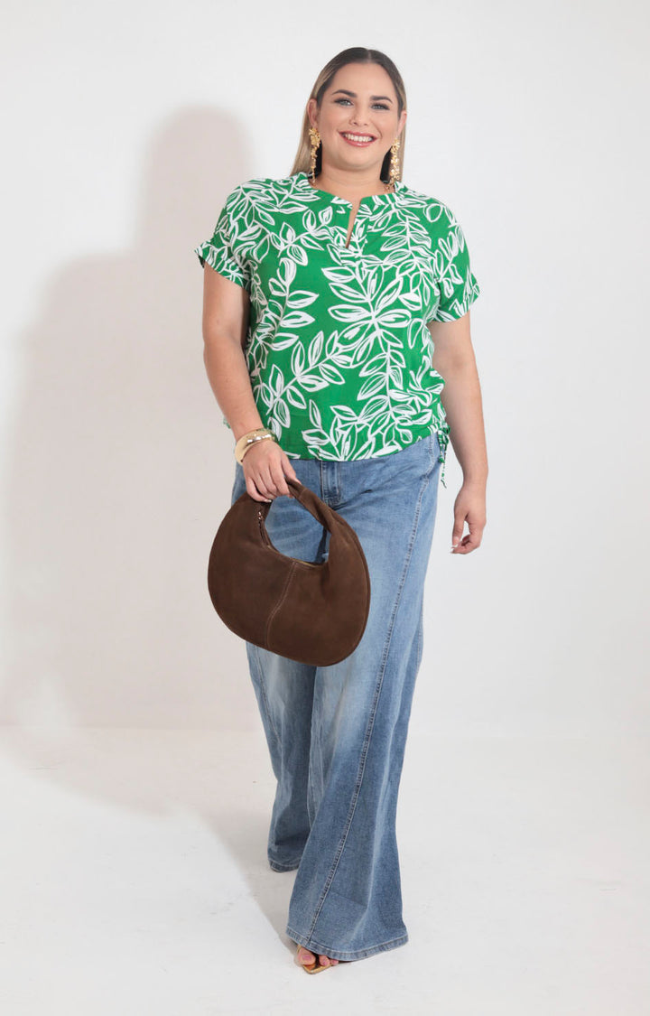Blusa verde con hojas - BLUSA XL Boutiquemirel 