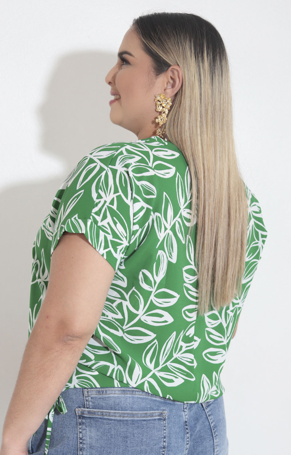 Blusa verde con hojas - BLUSA XL Boutiquemirel 