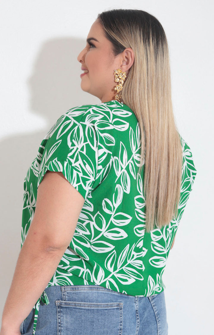 Blusa verde con hojas - BLUSA XL Boutiquemirel 