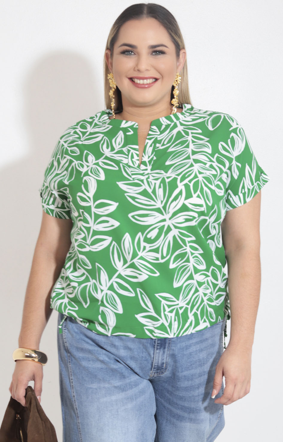 Blusa verde con hojas - BLUSA XL Boutiquemirel 