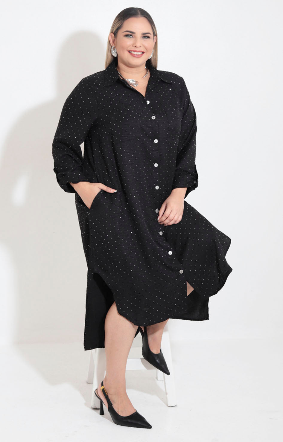 Vestido camisero negro - VESTIDO XL Boutiquemirel 