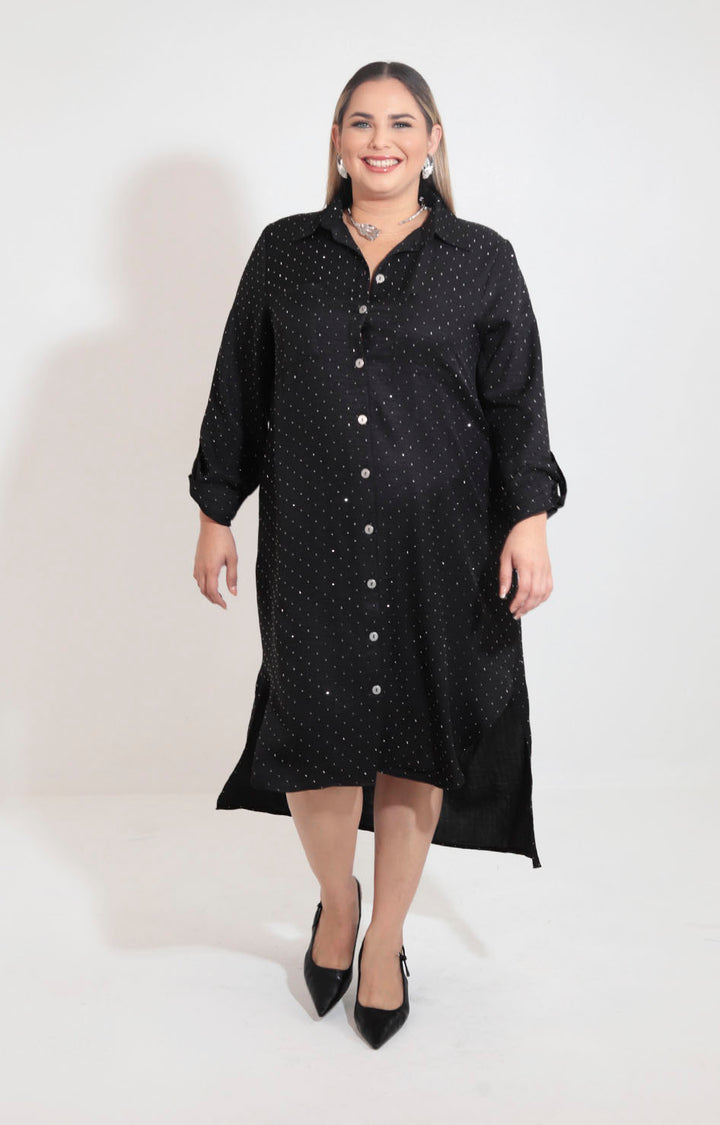 Vestido camisero negro - VESTIDO XL Boutiquemirel 