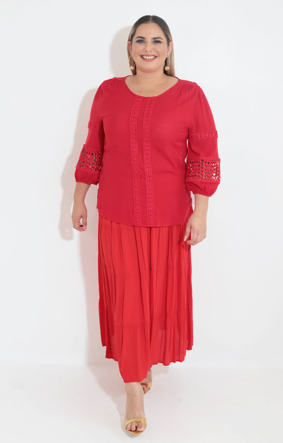 Blusa roja con encaje - BLUSA XL Boutiquemirel 