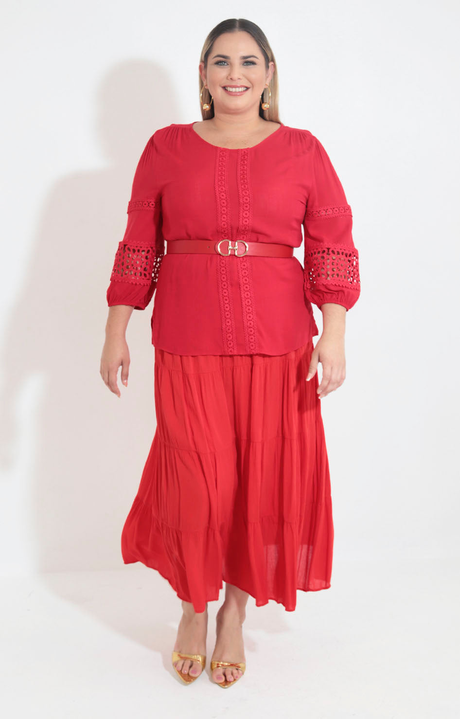 Blusa roja con encaje - BLUSA XL Boutiquemirel 