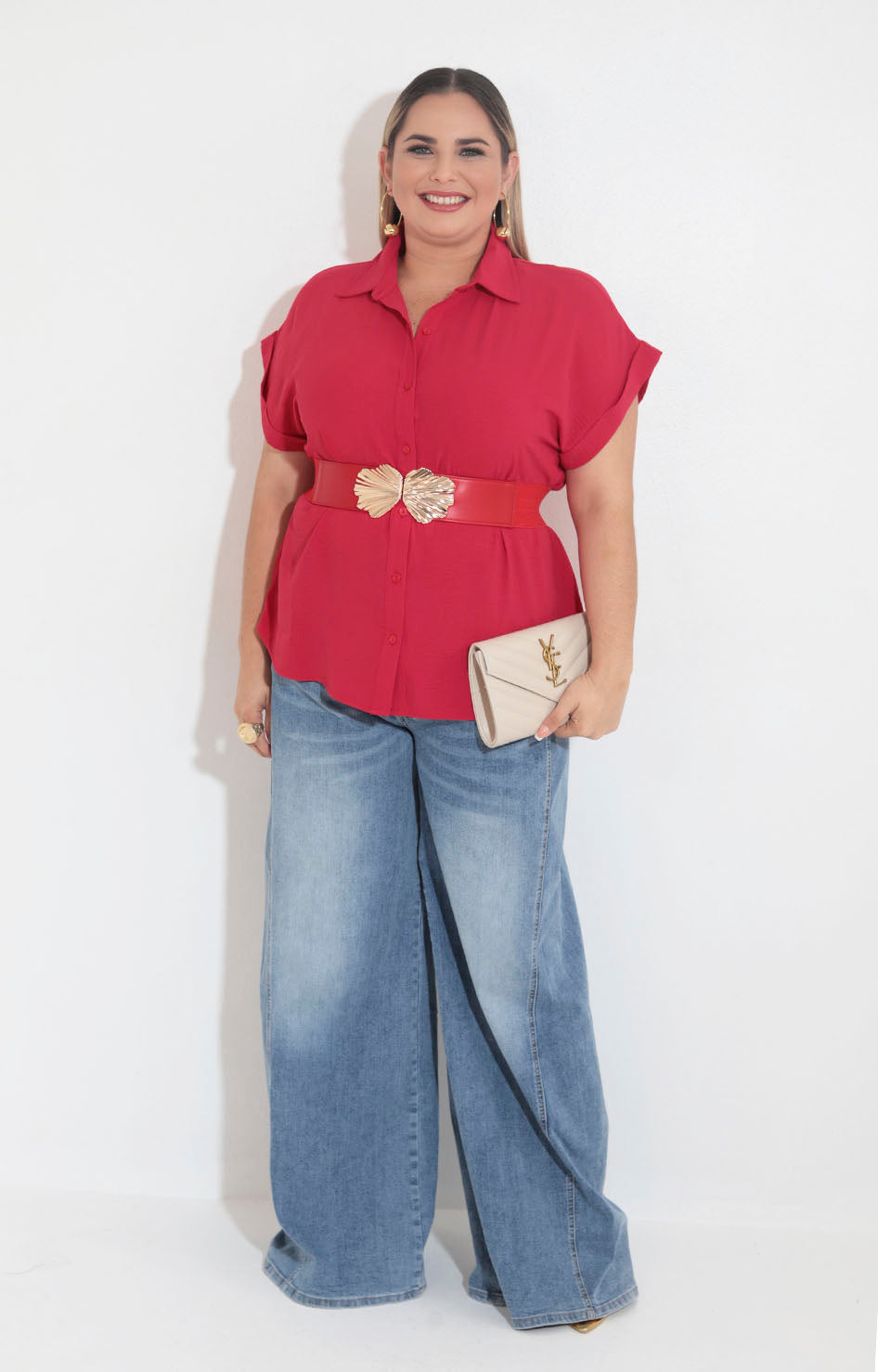 Blusa camisera roja - BLUSA XL Boutiquemirel 