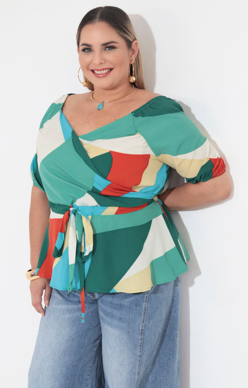 Blusa verde con peplum - BLUSA XL Boutiquemirel 