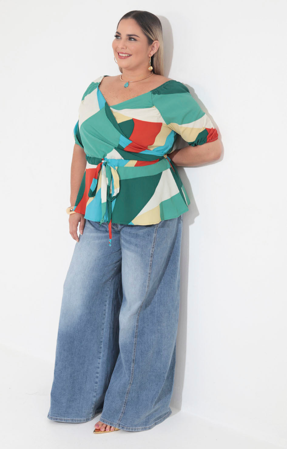 Blusa verde con peplum - BLUSA XL Boutiquemirel 